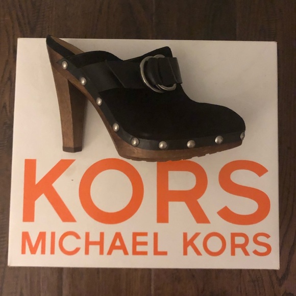 Michael Kors Black Suede Clogs - Picture 8 of 9
